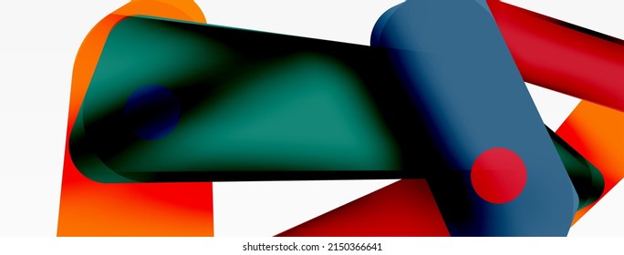 Tech minimal geometric wallpaper. Creative abstract background. Ribbon style stripes vector illustration for wallpaper banner background or landing page