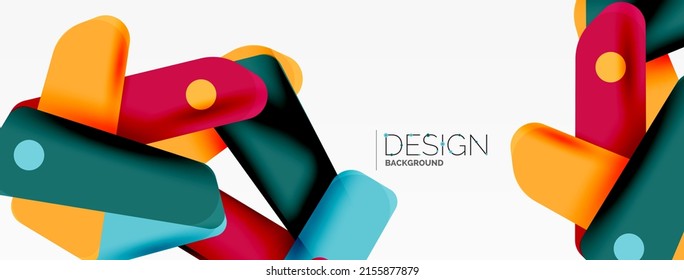 Tech minimal geometric wallpaper. Creative abstract background. Ribbon style stripes vector illustration for wallpaper banner background or landing page