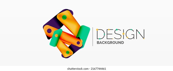 Tech minimal geometric wallpaper. Creative abstract background. Ribbon style stripes vector illustration for wallpaper banner background or landing page