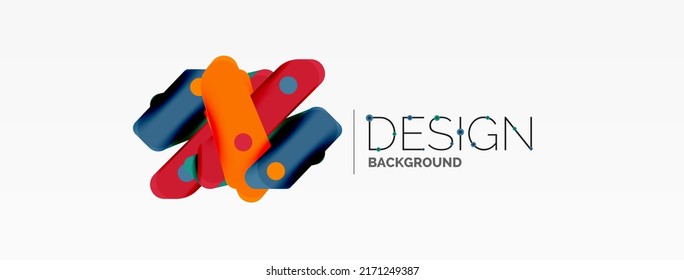 Tech minimal geometric wallpaper. Creative abstract background. Ribbon style stripes vector illustration for wallpaper banner background or landing page