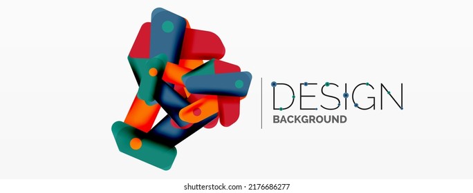 Tech minimal geometric wallpaper. Creative abstract background. Ribbon style stripes vector illustration for wallpaper banner background or landing page