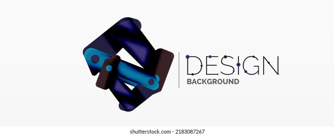 Tech minimal geometric wallpaper. Creative abstract background. Ribbon style stripes vector illustration for wallpaper banner background or landing page