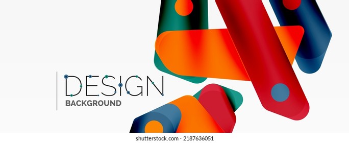 Tech minimal geometric wallpaper. Creative abstract background. Ribbon style stripes vector illustration for wallpaper banner background or landing page