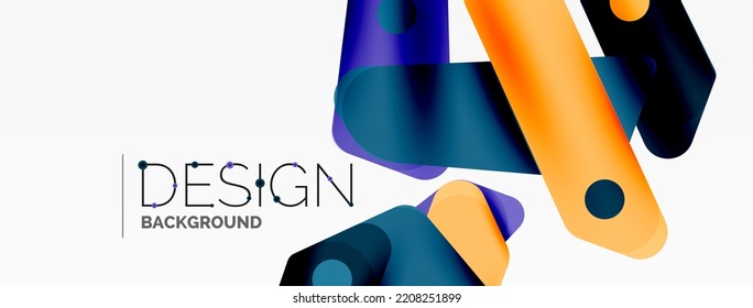 Tech minimal geometric wallpaper. Creative abstract background. Ribbon style stripes vector illustration for wallpaper banner background or landing page