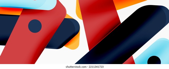 Tech minimal geometric wallpaper. Creative abstract background. Ribbon style stripes vector illustration for wallpaper banner background or landing page