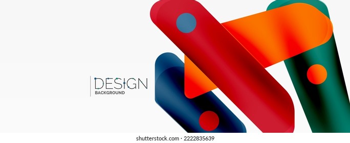 Tech minimal geometric wallpaper. Creative abstract background. Ribbon style stripes vector illustration for wallpaper banner background or landing page