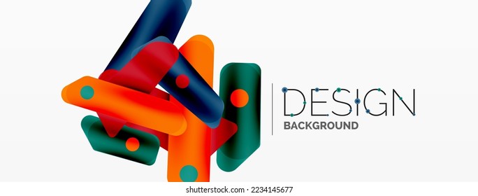 Tech minimal geometric wallpaper. Creative abstract background. Ribbon style stripes vector illustration for wallpaper banner background or landing page