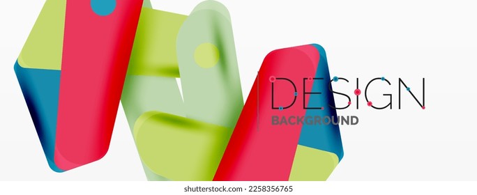 Tech minimal geometric wallpaper. Creative abstract background. Ribbon style stripes vector illustration for wallpaper banner background or landing page