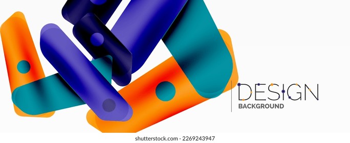 Tech minimal geometric wallpaper. Creative abstract background. Ribbon style stripes vector illustration for wallpaper banner background or landing page
