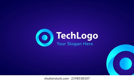 Tech minimalist gradient logo design template  Tech logomark  logo symbol  icon  symbol  badge  monogram  Use for print  social media  advertisement  branding  company  business 