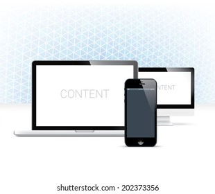 Tech mock up vector collection, scalable, adjustable, isolated vector composition