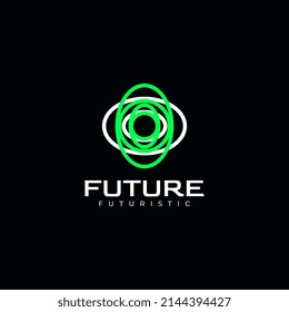 tech modern abstract flat line logo