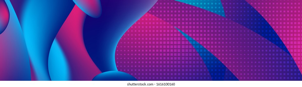 Diseño moderno de banners tecnológicos con ondas líquidas abstractas. Fondo futurista geométrico. Ilustración vectorial de arte digital