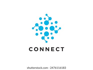 tech molecule logo design. system connection symbol icon vector