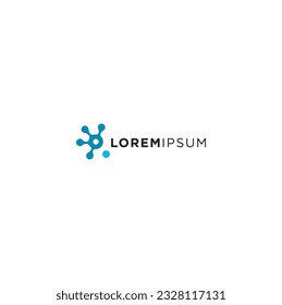 tech molecule shapes in dark blue and light blue colors