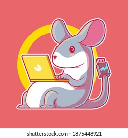 Tech Mouse vector illustration. Technology, computer, business design concept.
