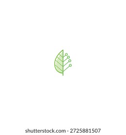 Diseño de Vector plano de icono de logotipo de naturaleza tecnológica
