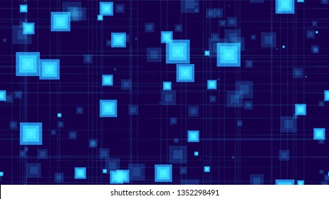 Tech Neon Seamless Landing Page Background. Abstract Modern Texture. Cover Pattern with Neon Shapes. Digital Cover Background.