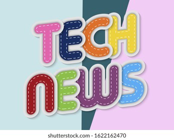 tech news letters banner with border stitches
