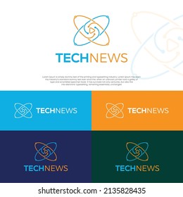 Tech news, technology logo design, tech logo, coding security, programming logo design vector