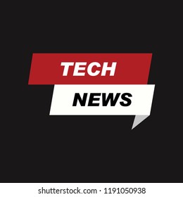 Tech news vector. Tech news icon vector symbol. Linear style sign for mobile concept and web design. Tech news banner symbol illustration. Pixel vector graphics - Vector.