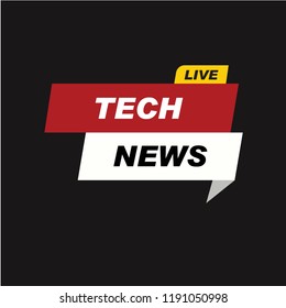 Tech news vector. Tech news icon vector symbol. Linear style sign for mobile concept and web design. Tech news banner symbol illustration. Pixel vector graphics - Vector.