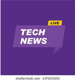 Tech news vector. Tech news icon vector symbol. Linear style sign for mobile concept and web design. Tech news banner symbol illustration. Pixel vector graphics - Vector.