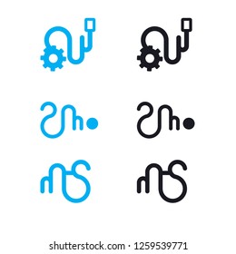 Tech objects icon set