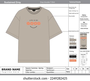 Tech pack design of T-shirt 