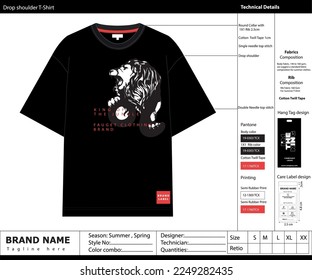 Tech pack design of T-shirt 