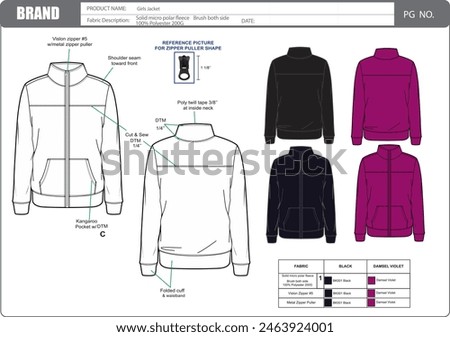Tech Pack of Girls Zip Jacket