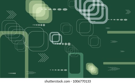 Tech Pattern. Colorful Horizontal Technology Background with Frames, Squares, Dots, Arrows and Lines. Modern Abstract Texture for Wallpaper, Applications, Web. Modern Digital Texture. Vector.