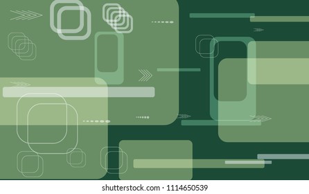 Tech Pattern. Colorful Horizontal Technology Background with Frames, Squares, Dots, Arrows and Lines. Modern Abstract Texture for Web, Wallpaper, Applications. Vintage Digital Texture. Vector.