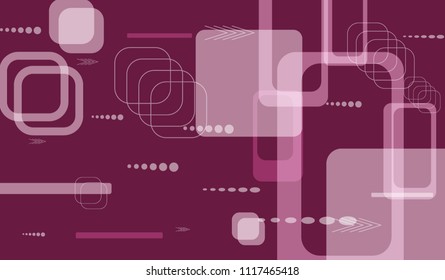 Tech Pattern. Colorful Horizontal Technology Background with Frames, Squares, Dots, Arrows and Lines. Modern Abstract Texture for Wallpaper, Applications, Web. Futuristic Digital Texture. Vector.