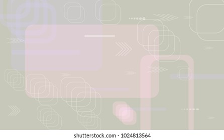 Tech Pattern. Light Horizontal Technology Background with Frames, Squares, Dots, Arrows and Lines. Modern Abstract Texture for Web, Applications, Wallpaper. Modern Digital Texture. Vector.
