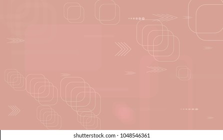 Tech Pattern. Light Horizontal Technology Background with Frames, Squares, Dots, Arrows and Lines. Modern Abstract Texture for Web, Applications, Wallpaper. Trendy Digital Texture. Vector.