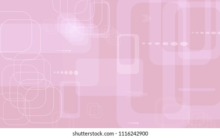Tech Pattern. Light Horizontal Technology Background with Frames, Squares, Dots, Arrows and Lines. Modern Abstract Texture for Wallpaper, Applications, Web. Vintage Digital Texture. Vector.