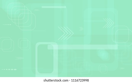 Tech Pattern. Light Horizontal Technology Background with Frames, Squares, Dots, Arrows and Lines. Modern Abstract Texture for Wallpaper, Web, Applications. Modern Digital Texture. Vector.