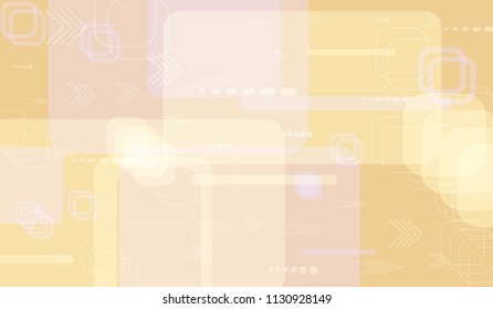 Tech Pattern. Light Horizontal Technology Background with Frames, Squares, Dots, Arrows and Lines. Modern Abstract Texture for Web, Wallpaper, Applications. Modern Digital Texture. Vector.