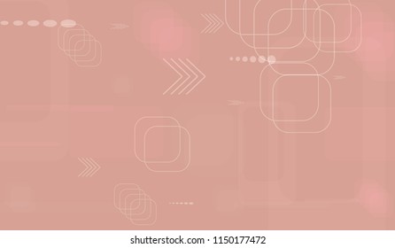 Tech Pattern. Light Horizontal Technology Background with Frames, Squares, Dots, Arrows and Lines. Modern Abstract Texture for Web, Wallpaper, Applications. Fantastic Digital Texture. Vector.