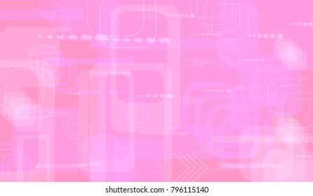 Tech Pattern. Light Horizontal Technology Background with Frames, Squares, Dots, Arrows and Lines. Modern Abstract Texture for Wallpaper, Applications, Web. Modern Digital Texture. Vector.
