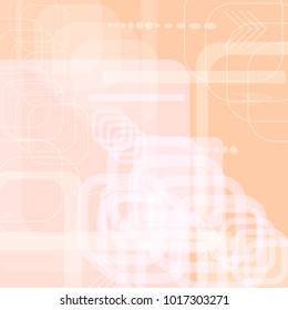 Tech Pattern. Light Square Technology Background with Frames, Squares, Dots, Arrows and Lines. Modern Abstract Texture for Web, Applications, Wallpaper. Futuristic Digital Texture. Vector.