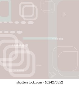Tech Pattern. Light Square Technology Background with Frames, Squares, Dots, Arrows and Lines. Modern Abstract Texture for Web, Wallpaper, Applications. Futuristic Digital Texture. Vector.