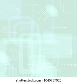 Tech Pattern. Light Square Technology Background with Frames, Squares, Dots, Arrows and Lines. Modern Abstract Texture for Web, Applications, Wallpaper. Fantastic Digital Texture. Vector.