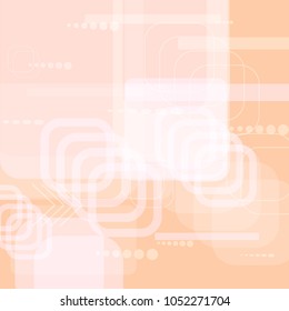 Tech Pattern. Light Square Technology Background with Frames, Squares, Dots, Arrows and Lines. Modern Abstract Texture for Wallpaper, Web, Applications. Fantastic Digital Texture. Vector.