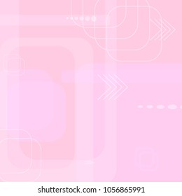 Tech Pattern. Light Square Technology Background with Frames, Squares, Dots, Arrows and Lines. Modern Abstract Texture for Web, Wallpaper, Applications. Trendy Digital Texture. Vector.