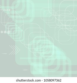 Tech Pattern. Light Square Technology Background with Frames, Squares, Dots, Arrows and Lines. Modern Abstract Texture for Wallpaper, Web, Applications. Retro Digital Texture. Vector.