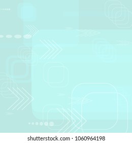 Tech Pattern. Light Square Technology Background with Frames, Squares, Dots, Arrows and Lines. Modern Abstract Texture for Wallpaper, Applications, Web. Trendy Digital Texture. Vector.