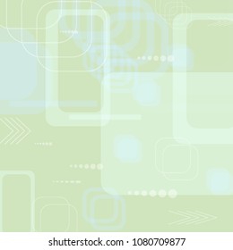 Tech Pattern. Light Square Technology Background with Frames, Squares, Dots, Arrows and Lines. Modern Abstract Texture for Wallpaper, Web, Applications. Retro Digital Texture. Vector.