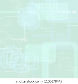 Tech Pattern. Light Square Technology Background with Frames, Squares, Dots, Arrows and Lines. Modern Abstract Texture for Web, Wallpaper, Applications. Retro Digital Texture. Vector.